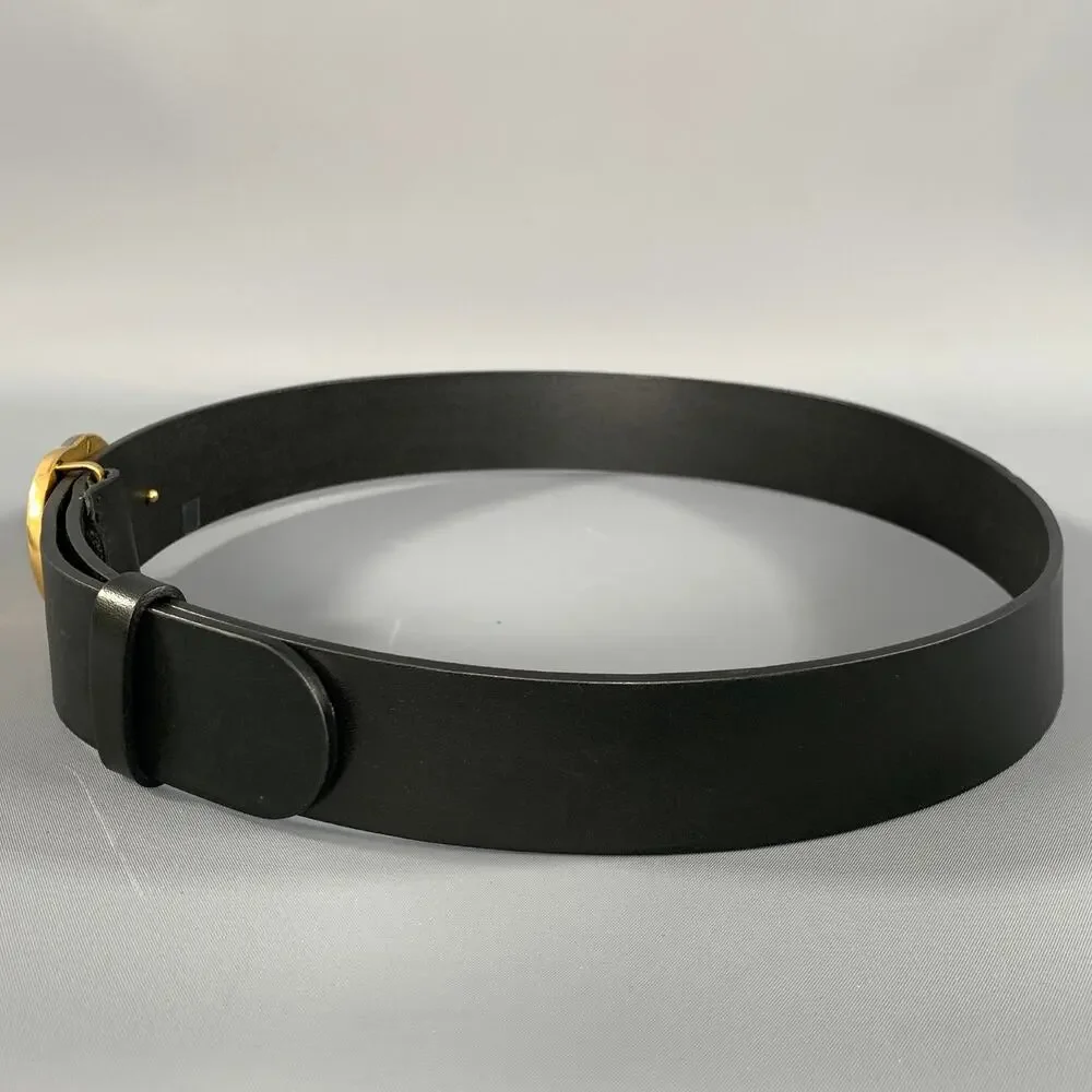 GUCCI Size 36 Black Solid Leather Belt